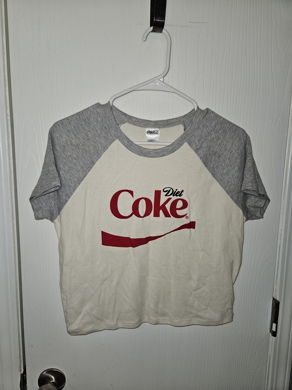 Diet Coke Womens Raglan Tee - Cream & Gray